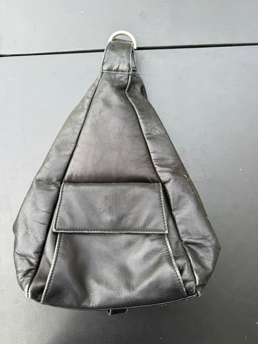 Williamson Black Leather Sling Bag for Men